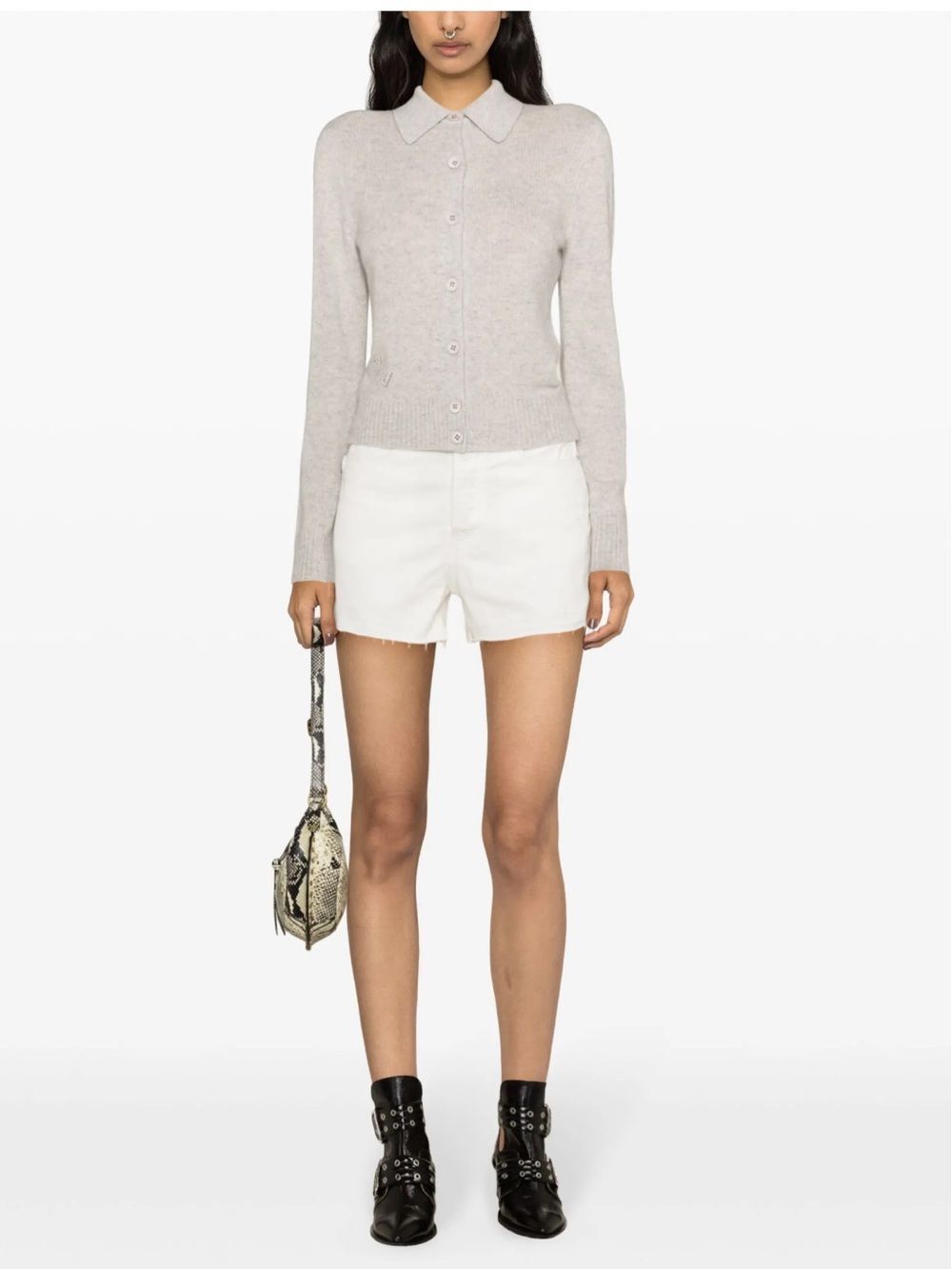 $258 Zadig & Voltaire Sissi White Denim Shorts NEW W FLAW